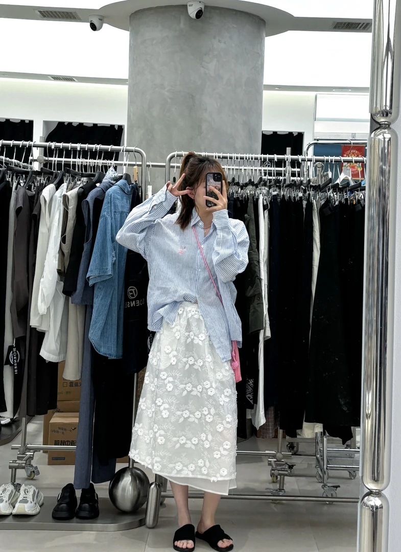 258899-BOENSESI-夏季新款条纹笑脸衬衫