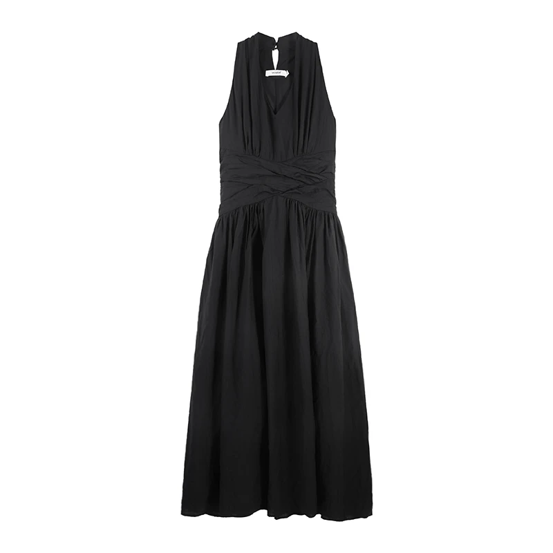 DENGDAHA 「大哈」度假露肩连衣裙高级感无袖背心长裙SHBZC641288