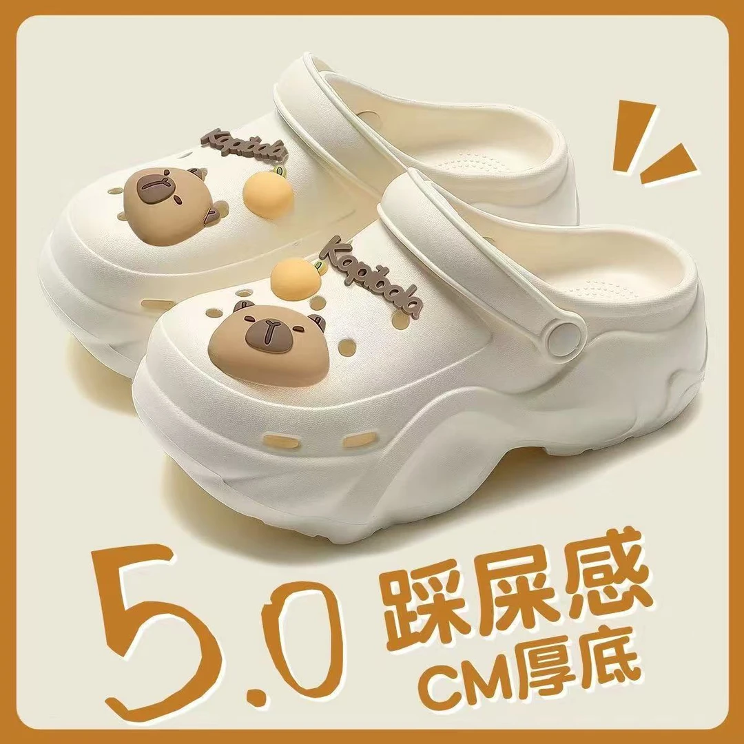 5CM厚底EVA踩屎感洞洞鞋女士夏季2025新款外穿沙滩凉鞋包头凉鞋