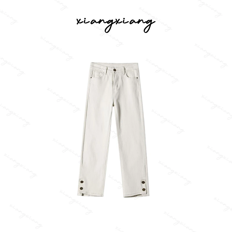 【珊珊专属】“迷你裤“百搭裤直筒牛仔裤女高腰九分烟管裤X9968