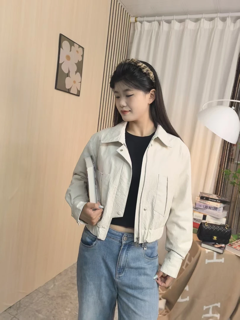 MYL-91羽绒女短外套耐磨韩版潮流短款翻领小金刚厚款羽绒