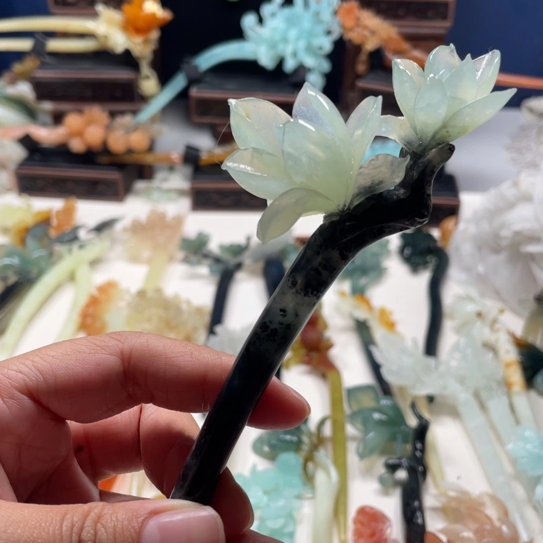 【闪购商品】未镶嵌岫玉发饰广****制