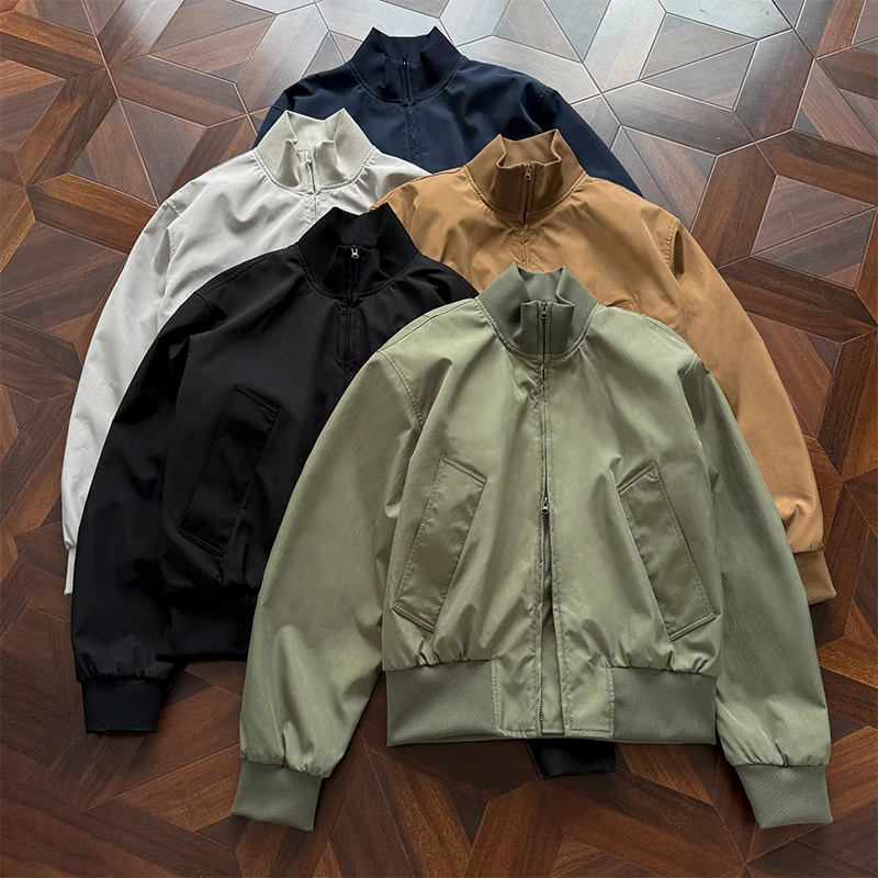 美式ma1飞行夹克男高级感秋季立领廓形bomber外套潮牌高街棒球服