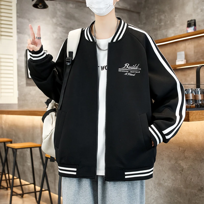 春季款青少年初高中学生中大童男孩美式学院风潮牌棒球服夹克外套