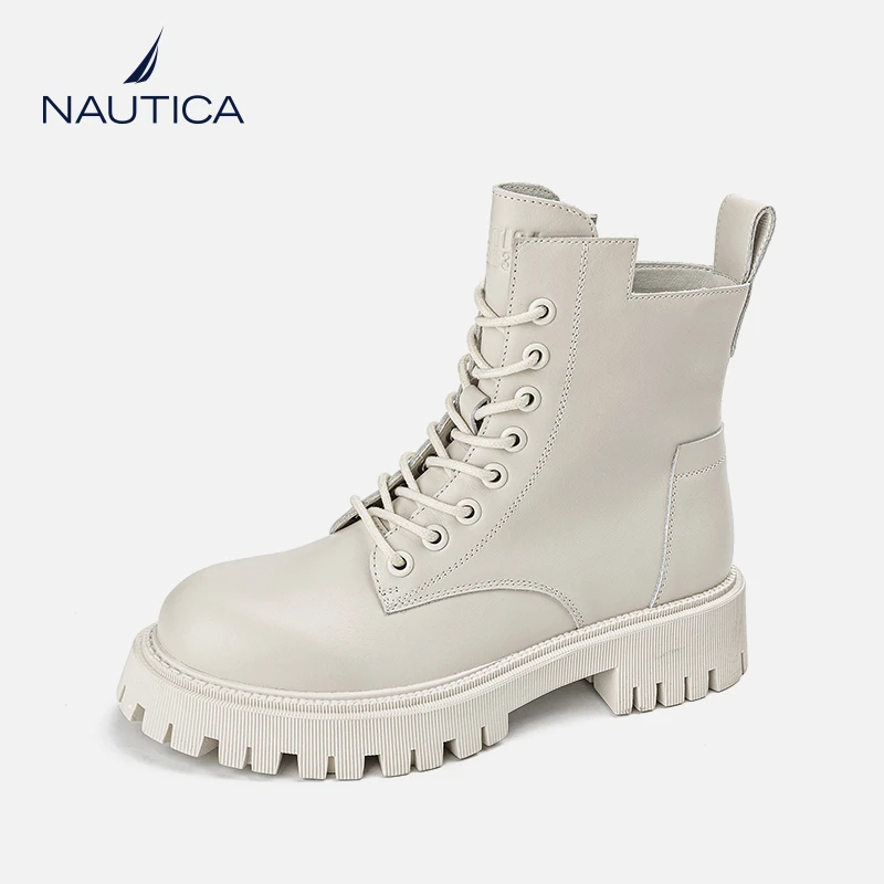 时装靴百搭女士休闲鞋系带厚底单靴秋冬英伦风女士圆头女靴秋季