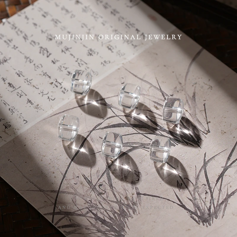 天然白水晶车轮珠约8m单珠diy手链手串配饰多样性发一