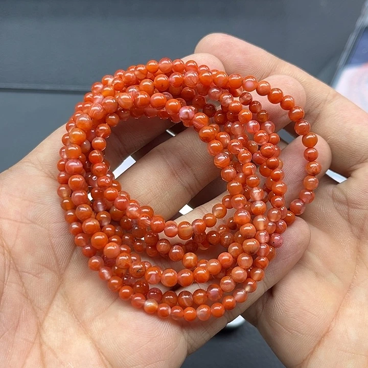 原矿无注胶南红毛衣链卡4左右