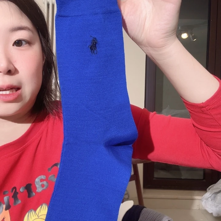 三醋酯纤维拉夫深蓝色蓝标袜子