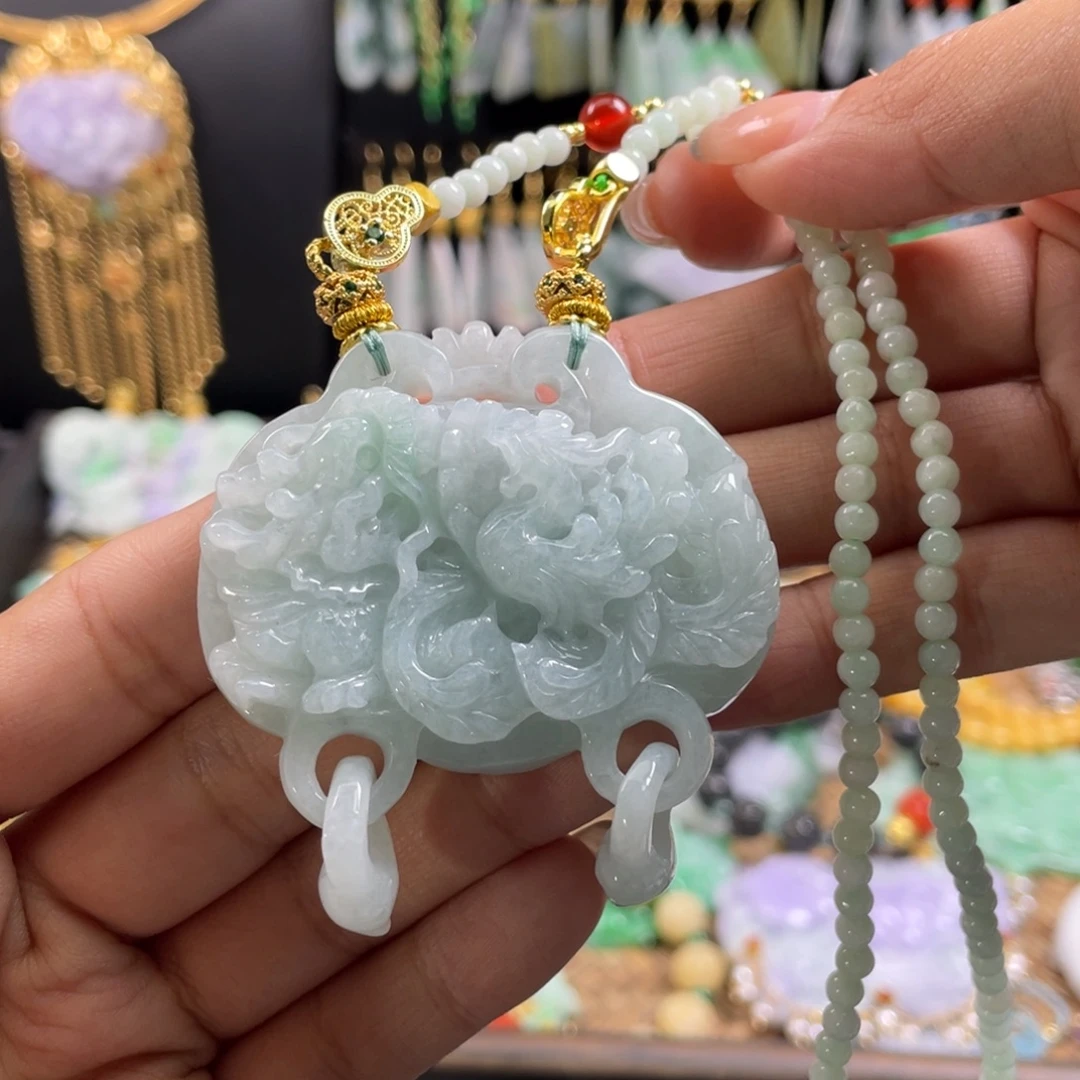 颈饰未镶嵌翡翠代编织