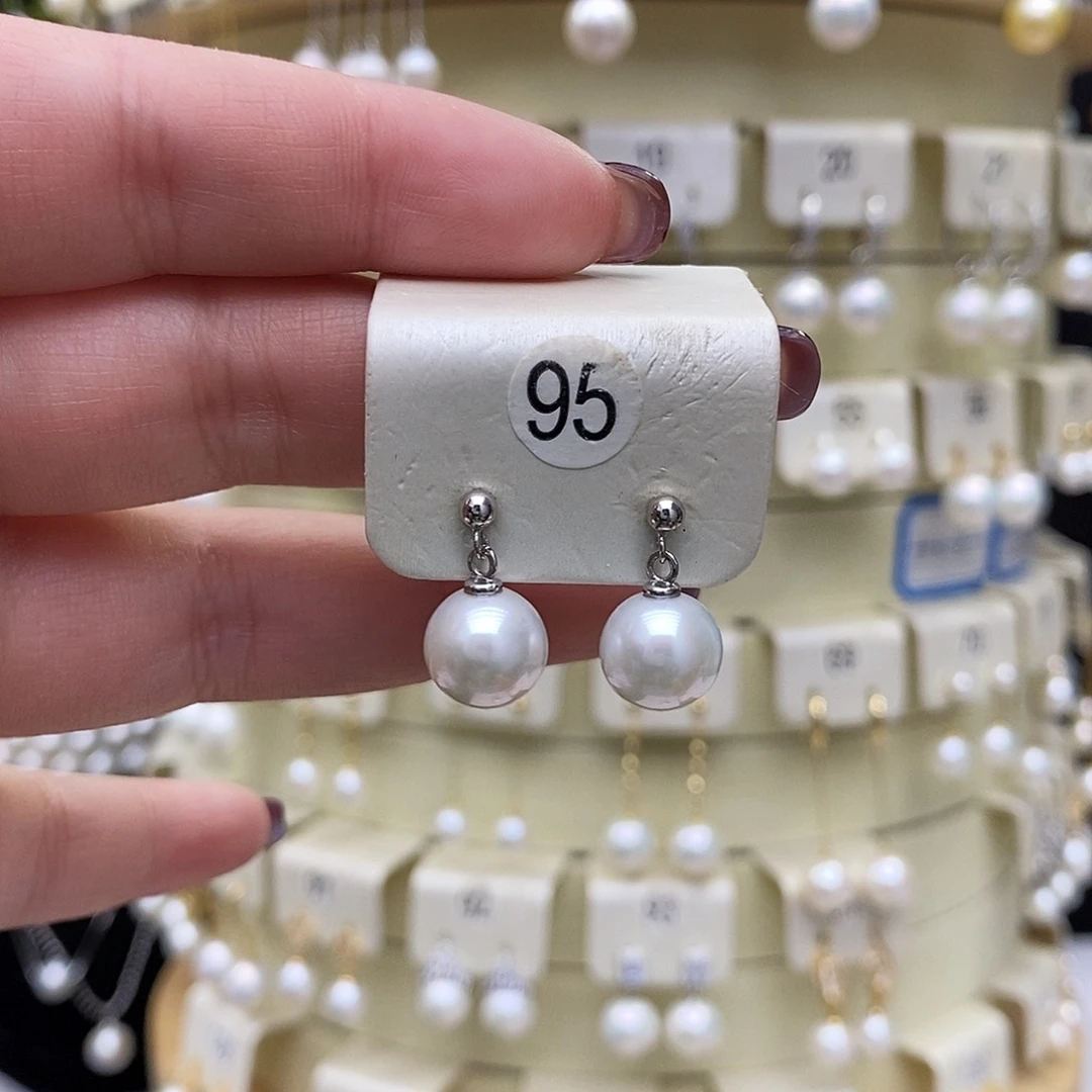 淡水珍珠耳饰银S925镶嵌