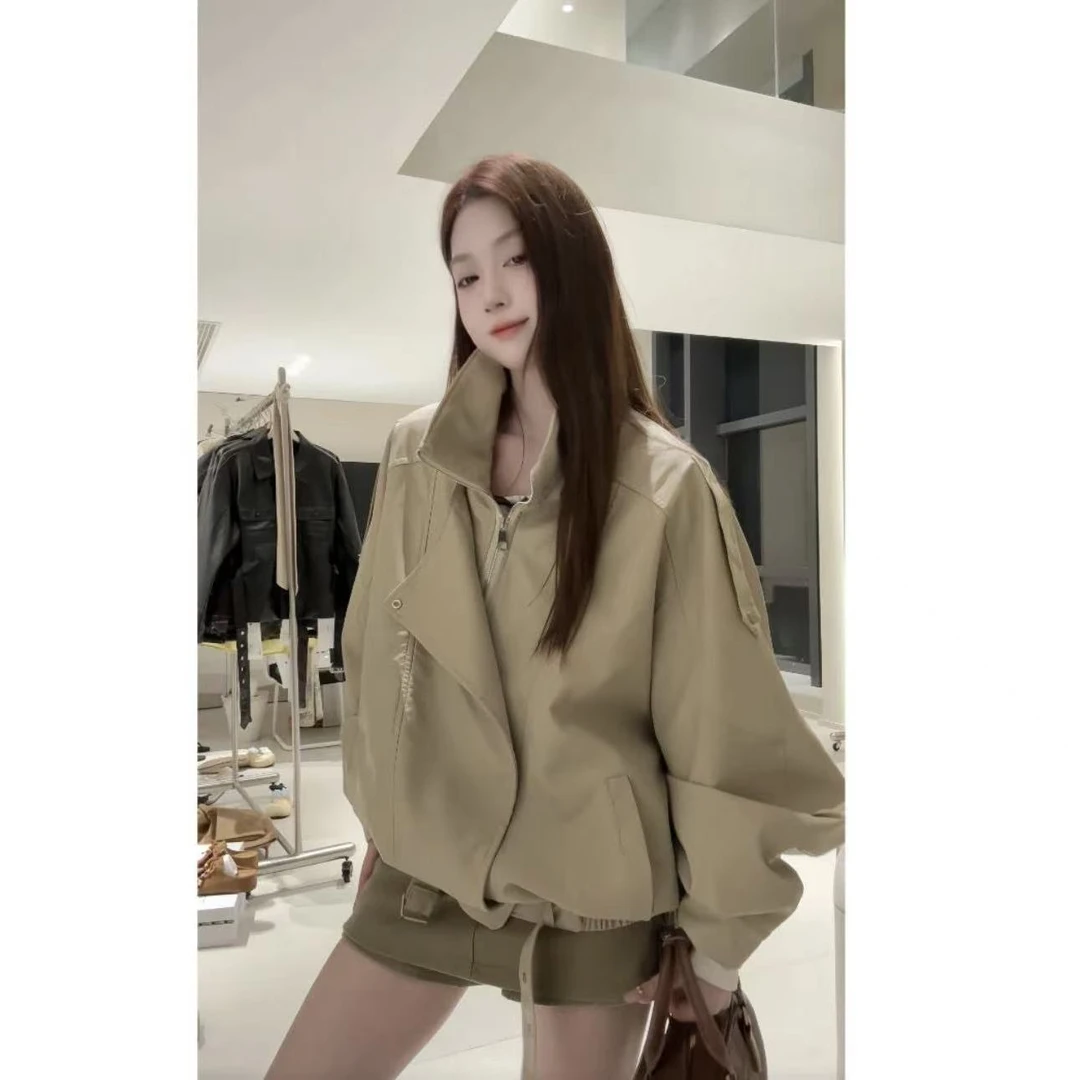 XQ2638秋季新款气质显瘦百搭中长款风衣外套大码女装