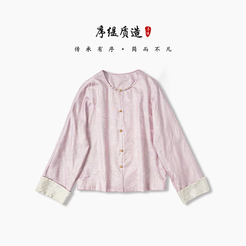 序缇『莲舟轻梦』新款春夏复古国风新中式女装桑蚕丝上衣H18-9139