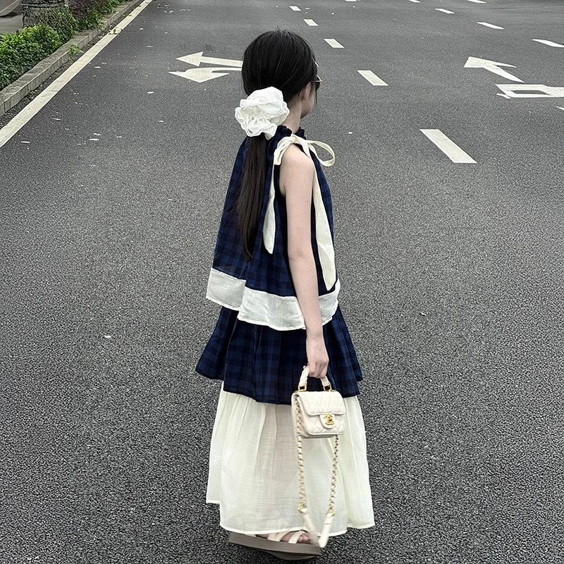 1女童夏装裙套装2025新款自然风韩版公主裙休闲时尚中大童套裙