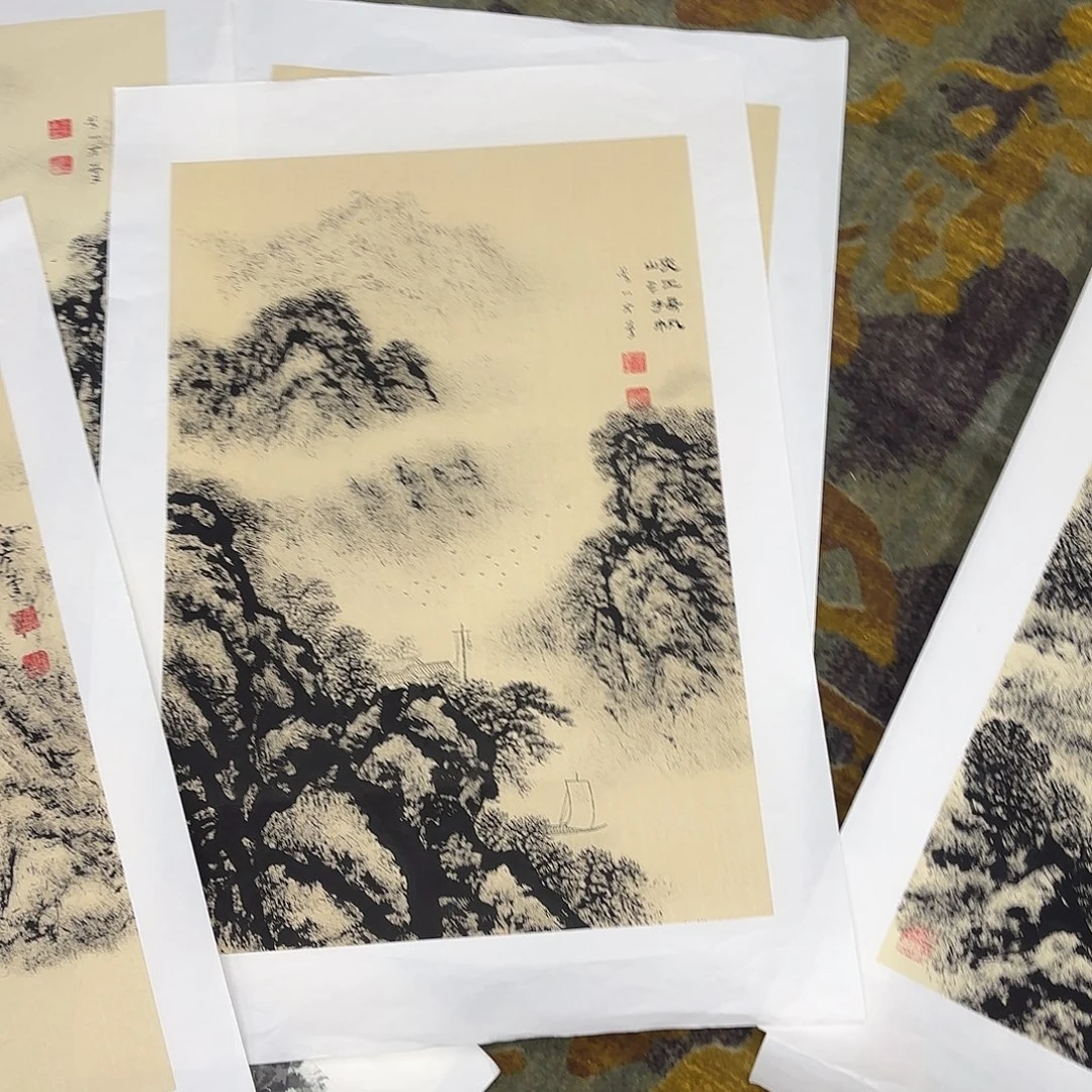 蓝***祥国画四尺三开童童童