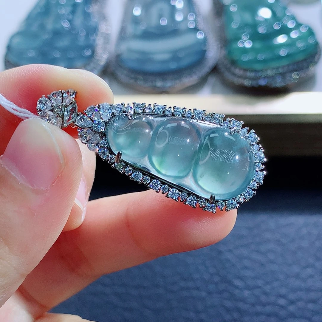 银S925镶嵌挂件翡翠翡翠