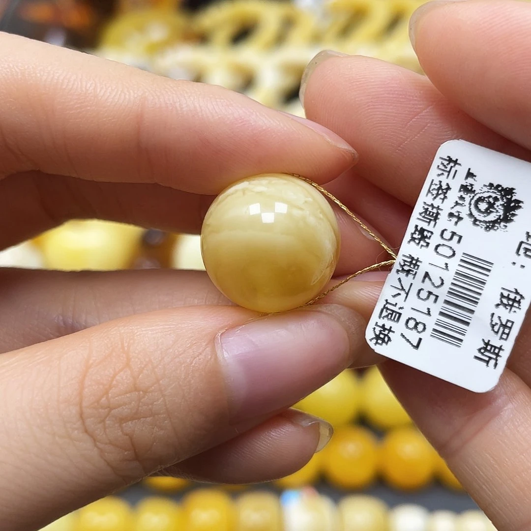 未镶嵌蜜蜡裸石圆珠15.8mm福利