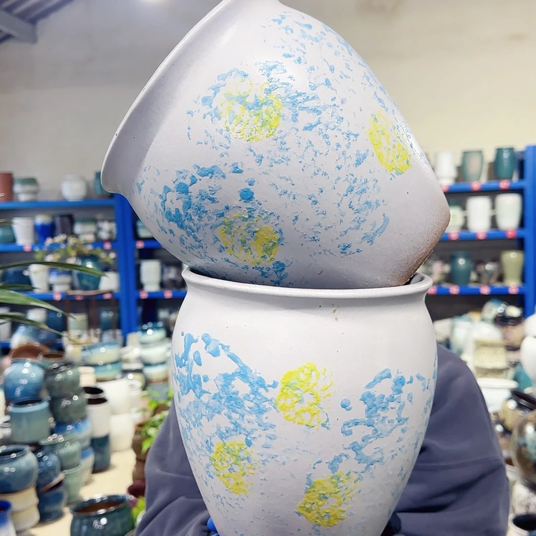 紫砂花盆高21口19