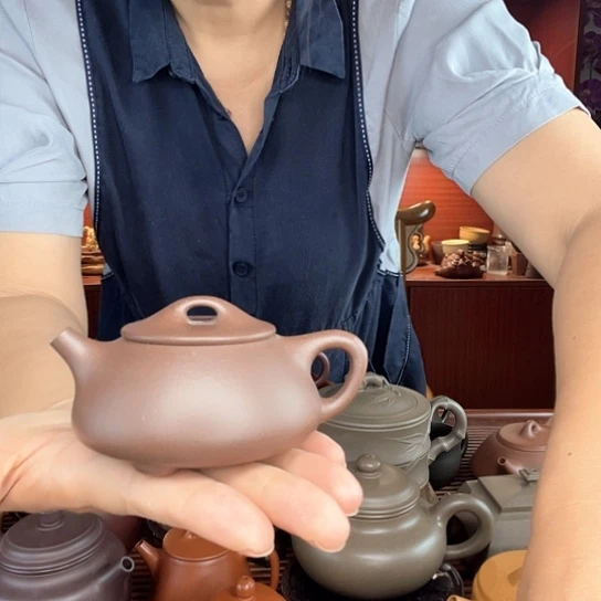 黝***蓝茶壶紫泥石瓢容量110