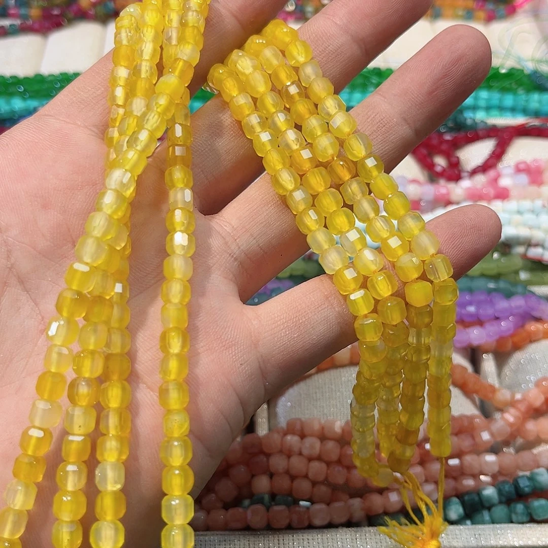 玛瑙/玉髓合金珠宝半成品玛瑙方糖5.5mm一条