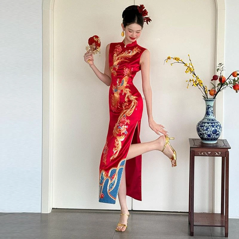 旗袍新中式复古敬酒服新娘回门小个子高级感结婚订婚宴会鱼尾礼服