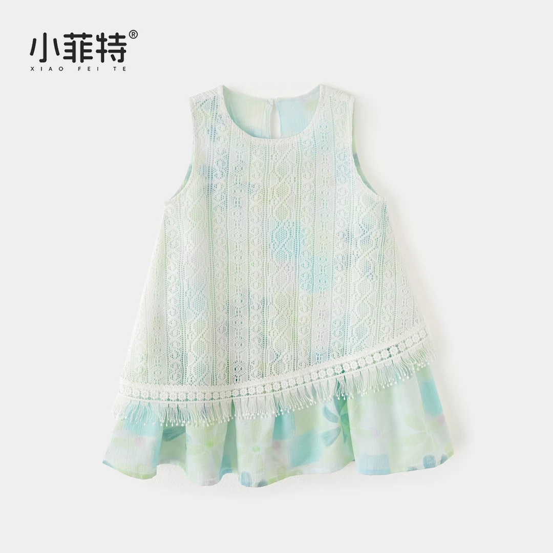 小菲特夏季新款韩版女童无袖连衣裙薄款公主裙女孩裙子YTQX51575