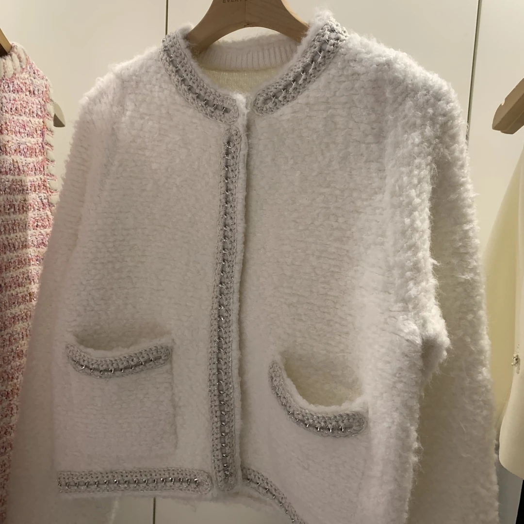 【Ayu私服】Chil限量美杜莎斑斓烟花纱羊驼毛加厚小香风外套