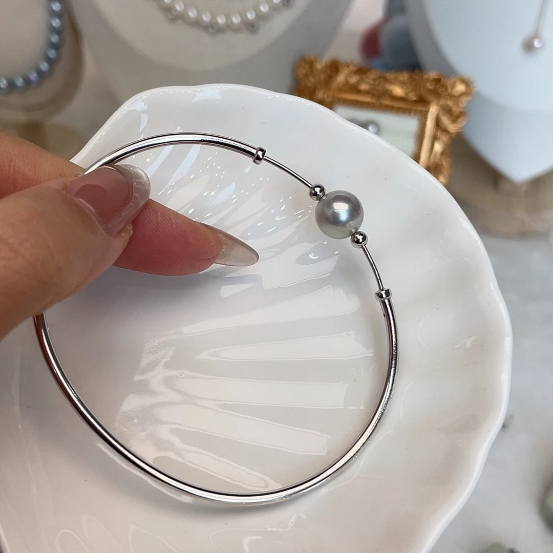 海水珍珠银S925镶嵌手绳