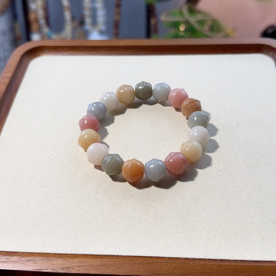 菩提根/象牙果吊坠定制粉蜜罐双圈