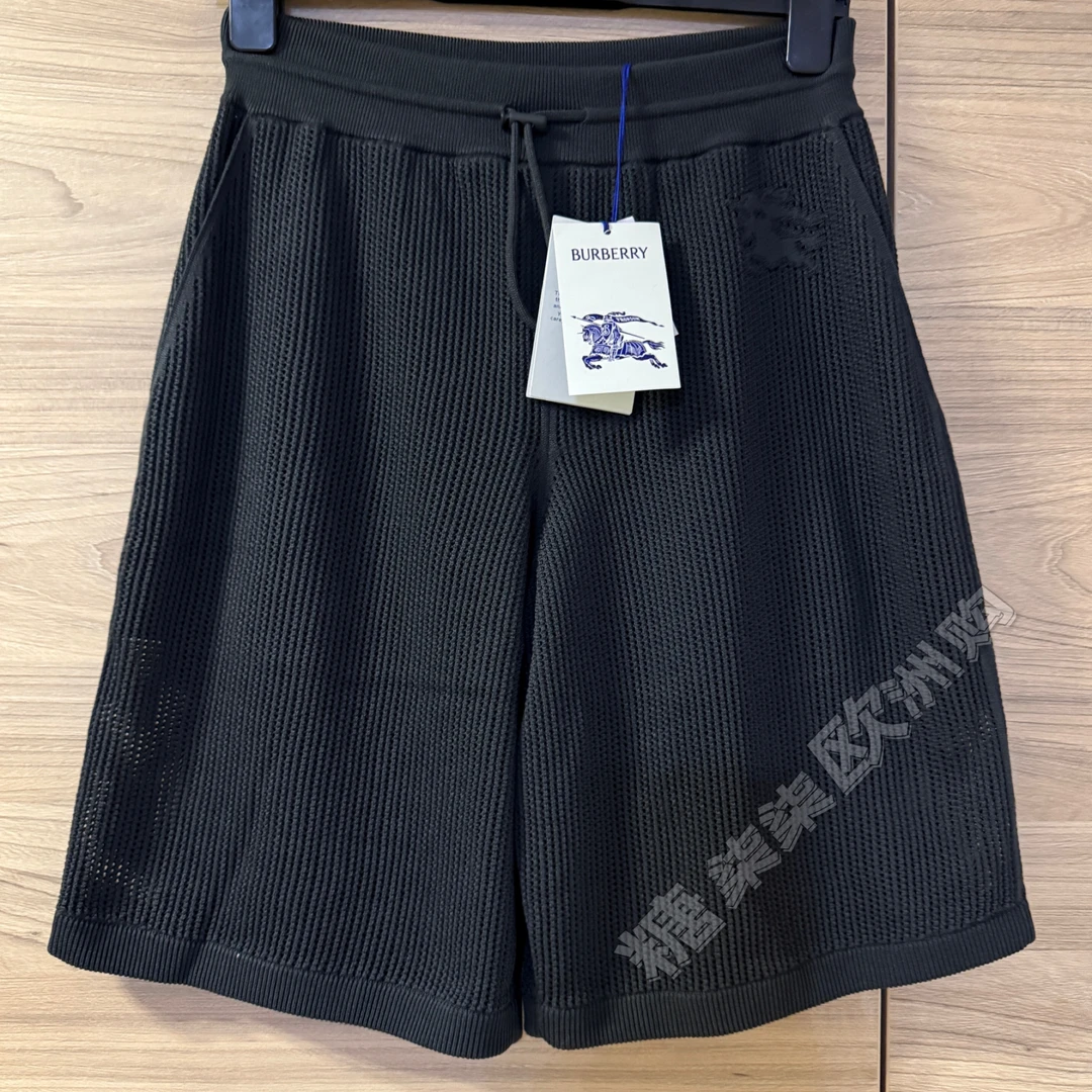 未使用 BURBERRY/博柏利 男女同款时尚短裤网眼针织战马标