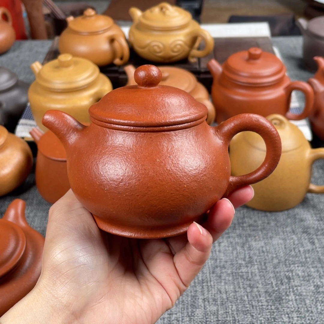 紫砂茶壶20目红降坡200潘壶全手