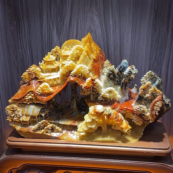 蛇纹石玉（覆膜）合金珠宝奇石