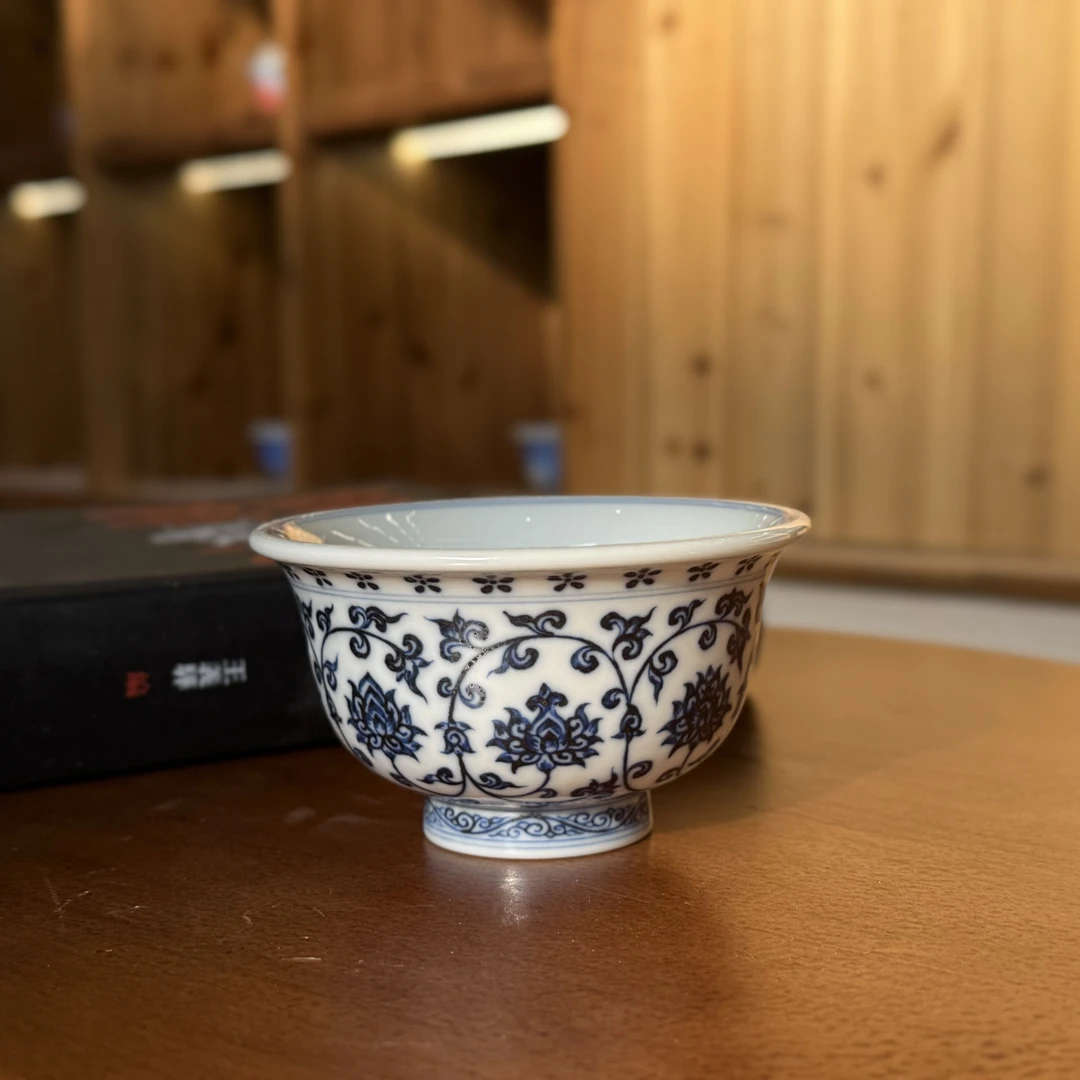 【詺兮清窑】 柴窑·仿明缠枝莲8头压手杯MX542