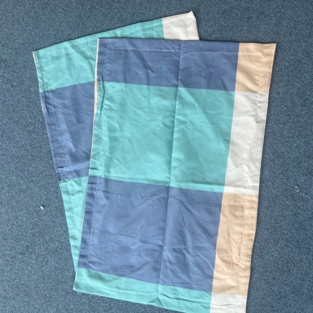 小华约48*74蓝绿格子款加厚磨毛枕套发3对