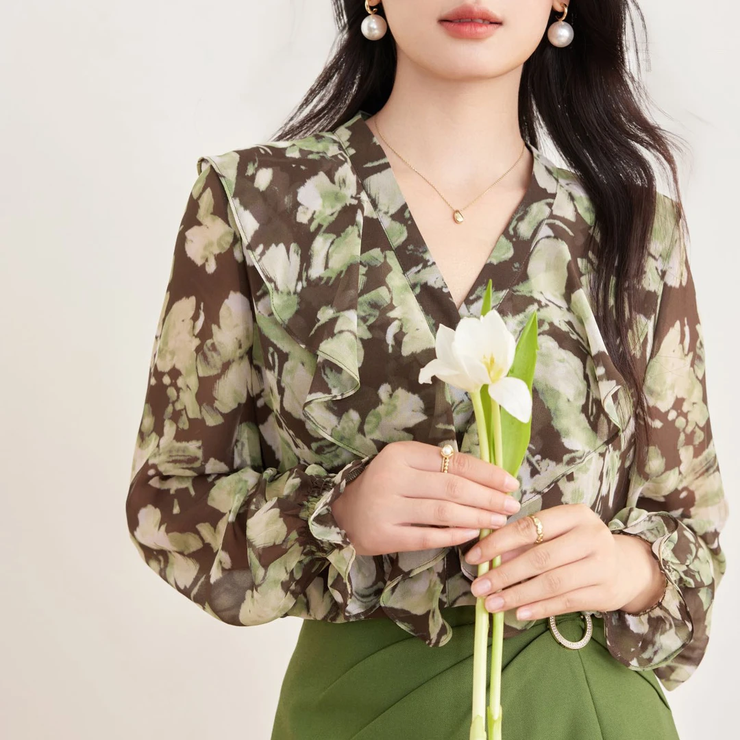 【春季上新】春意阑珊浪漫法式风情优雅气质百搭小衫CC5343衣长66