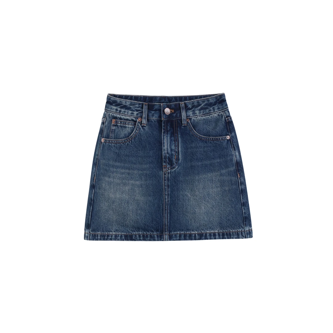 TOGETHER DW STUDIOS夏季时尚水洗无弹高腰显瘦防走光牛仔短裙