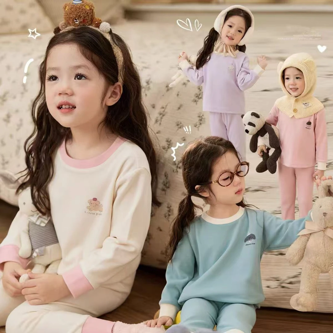 【宠粉优享】奶白绒超软儿童内衣男女中小童A类家居服保暖套装秋冬