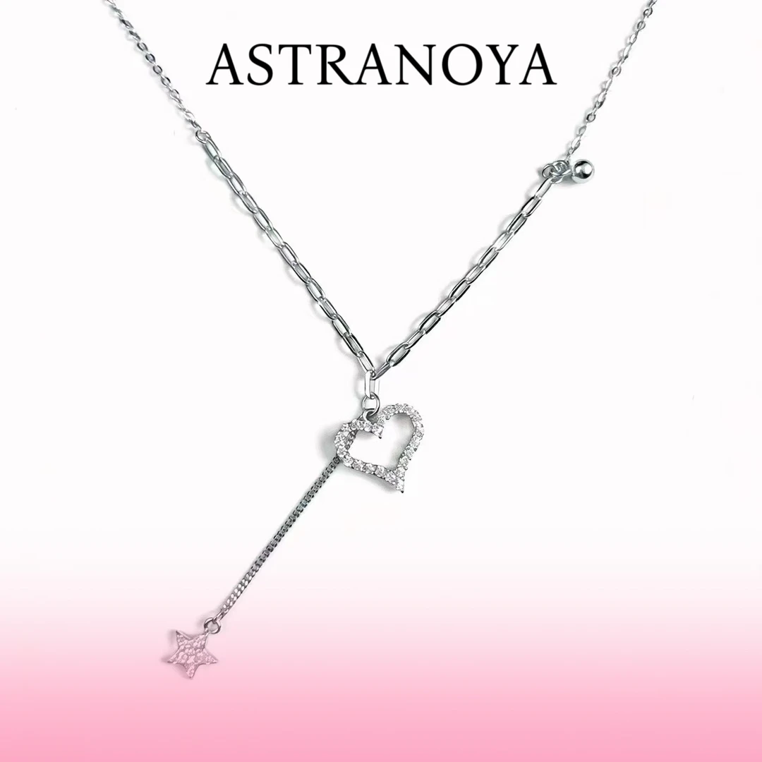 链子925银 Astra Noya 925 银项链甜美风日韩心星流苏钻坠链ins风