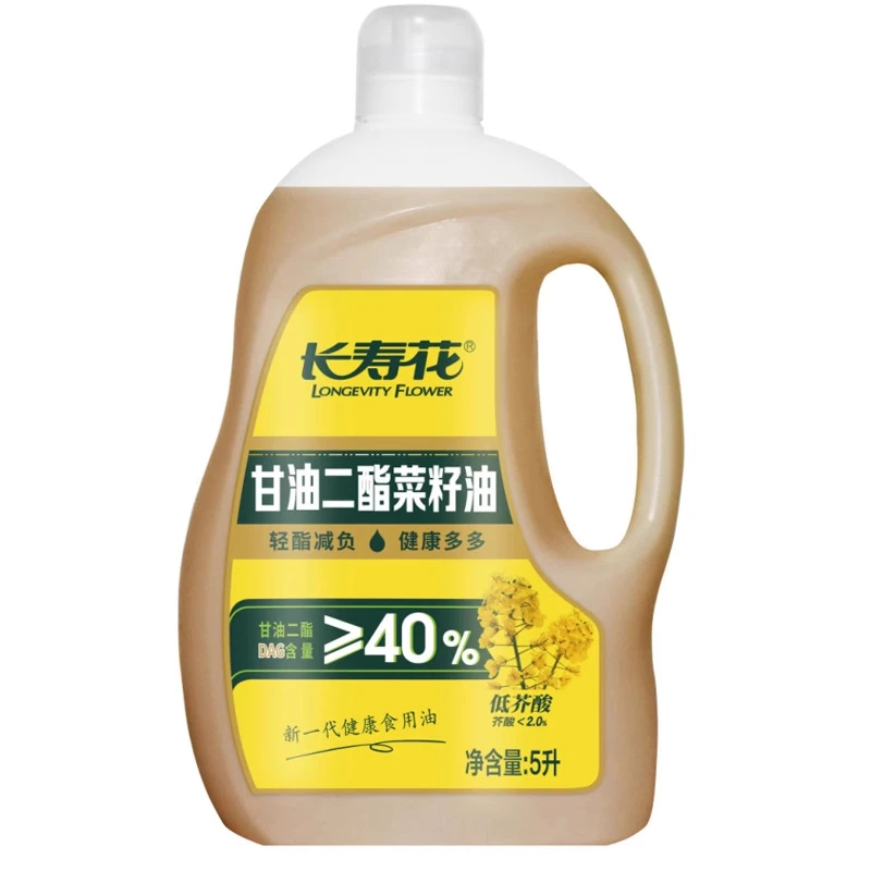 长寿花百分之40二酯多多菜籽油 5L/瓶