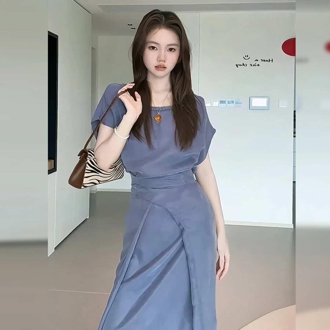 【清仓+运补5米】紫色连衣裙子女夏季2025长裙今年流行漂亮4356