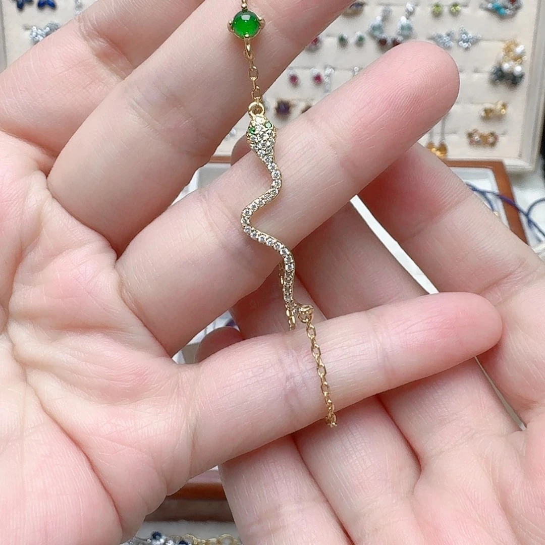 翡翠手链银S925镶嵌手链530