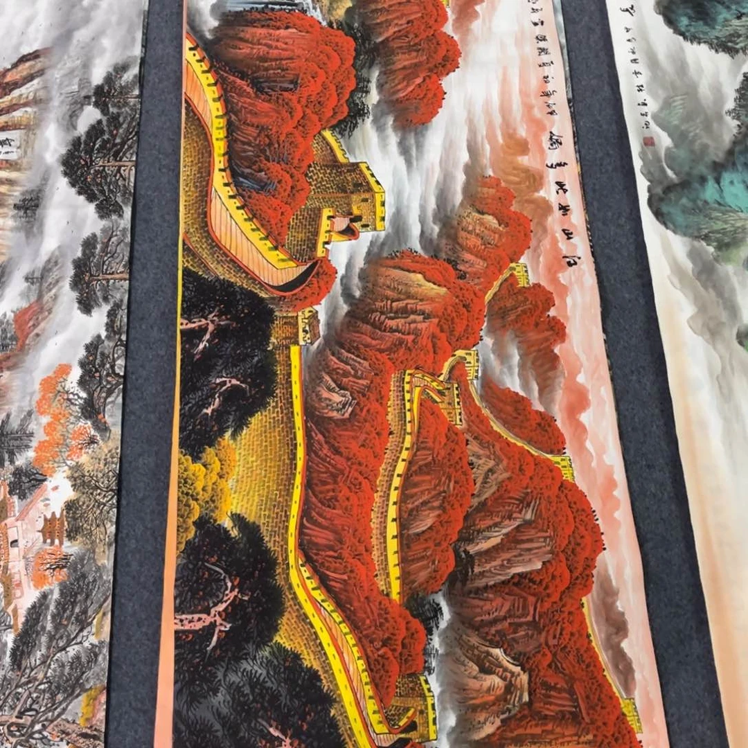 国画小六尺长城一幅