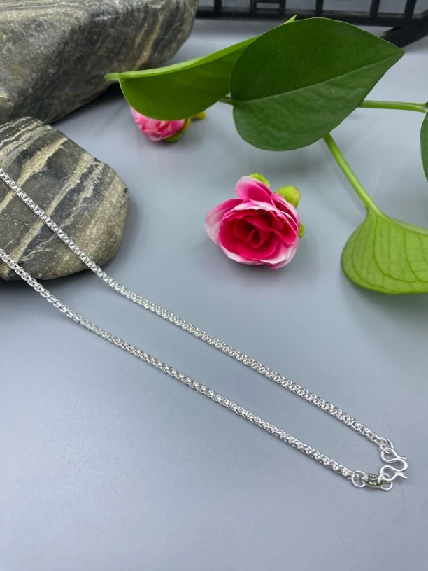 链子足银 侗石記 灯笼圆滚项链 足银999.9