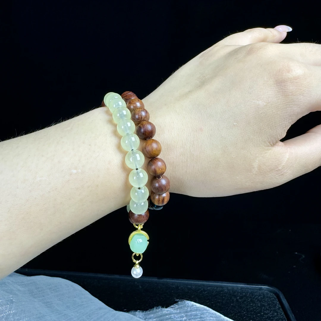 老山檀拼色双圈手串-m-aa031-无礼盒