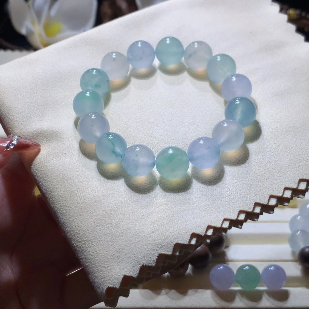 散珠翡翠花好月圆意境冰珠12m m