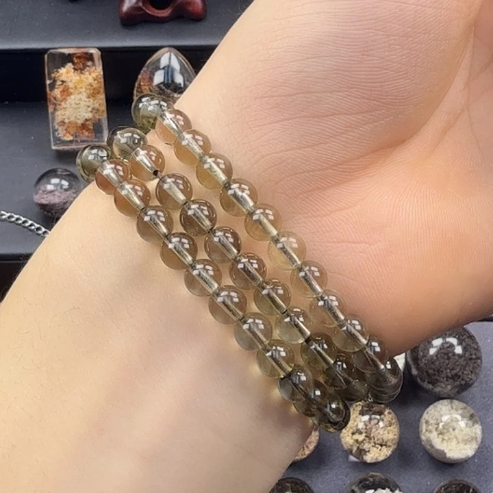 未镶嵌水晶手串茶水晶