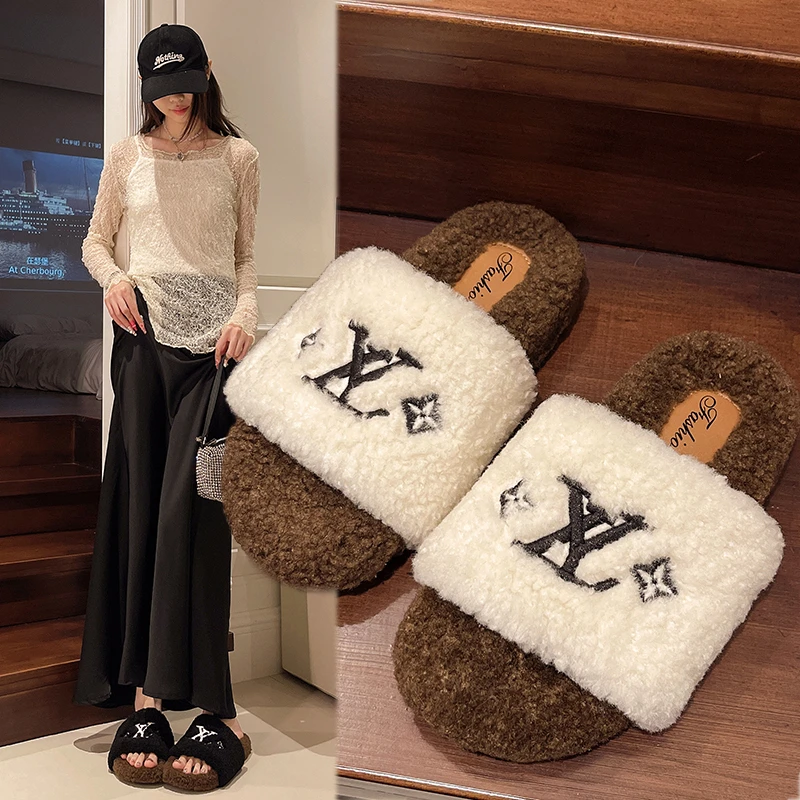 毛毛拖鞋女款2025新款秋冬季外穿时尚百搭网红超火ins毛茸棉拖鞋