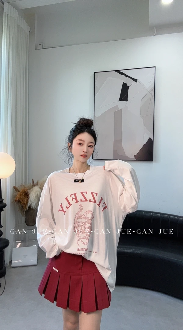 FIZZFLY 设计师品牌25春季 蛇年印花 长袖T恤 ganjue买手店