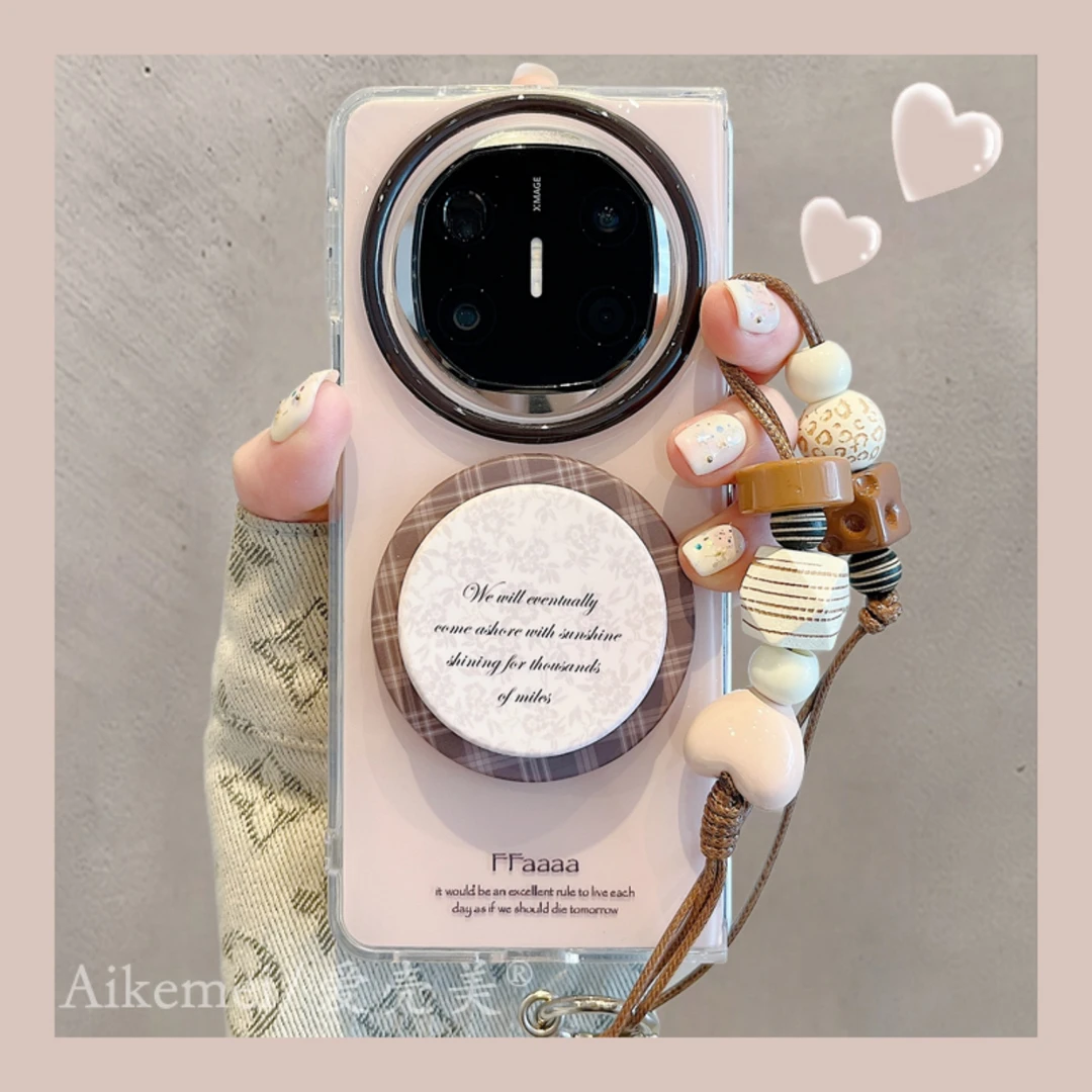 适用华为mateX6折叠屏手机壳MateX5典藏版冰摩卡色X3英文磁吸支架