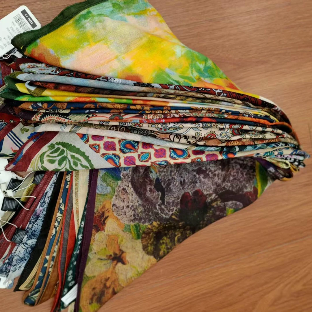 丝巾拼色不起球临时时尚薄款森系狗民族风法式黄色