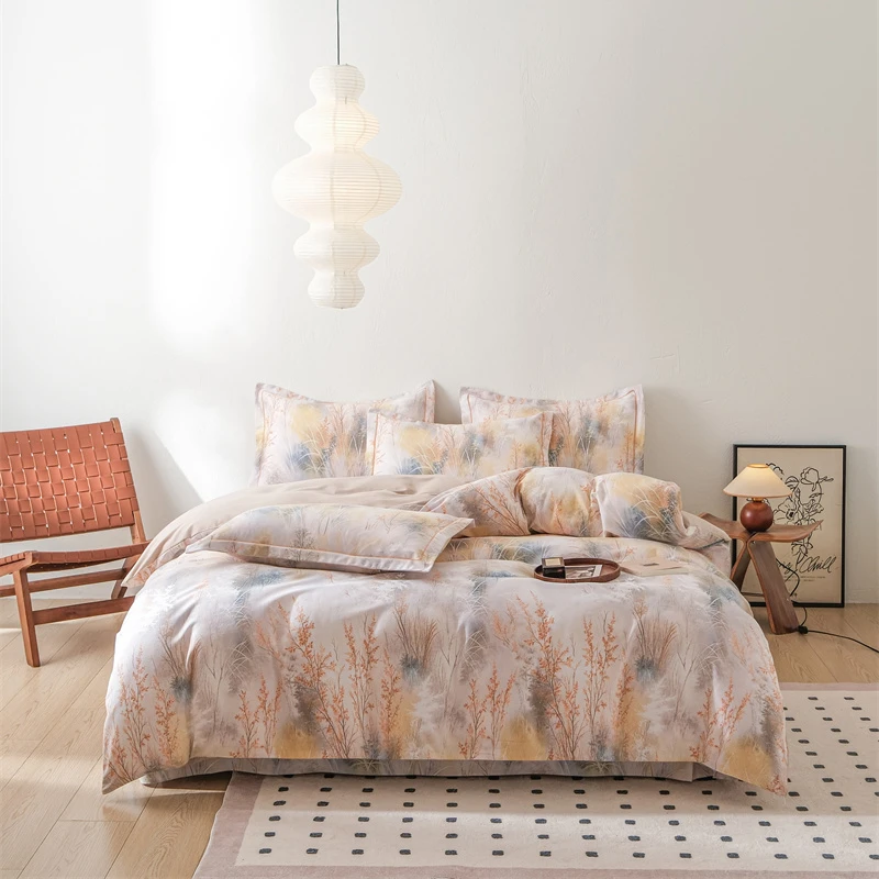 全棉加厚磨毛印花四件套-晚风